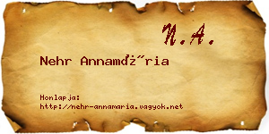 Nehr Annamária névjegykártya